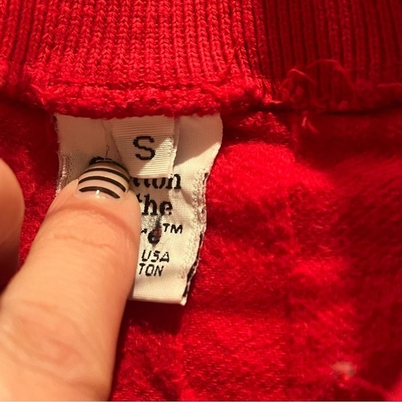 Vintage Textured‎ Basketweave Long Sleeve Collar Shirt Red Size Small Cotton - Picture 4 of 10